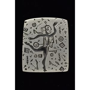 Urban Fetishes Vintage Tribal Pin Brooch Dancing Person Alice Signed 1998 BinAL
